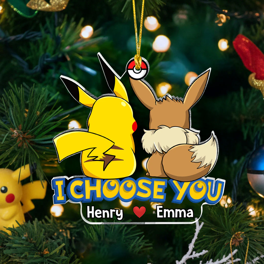 PoMo I Choose You - Personalized Acrylic Ornament - Christmas Gift For Couple | CL60 HH01