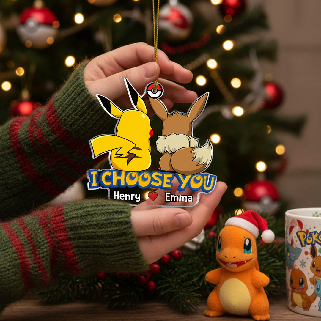 PoMo I Choose You - Personalized Acrylic Ornament - Christmas Gift For Couple | CL60 HH01 - Image 2