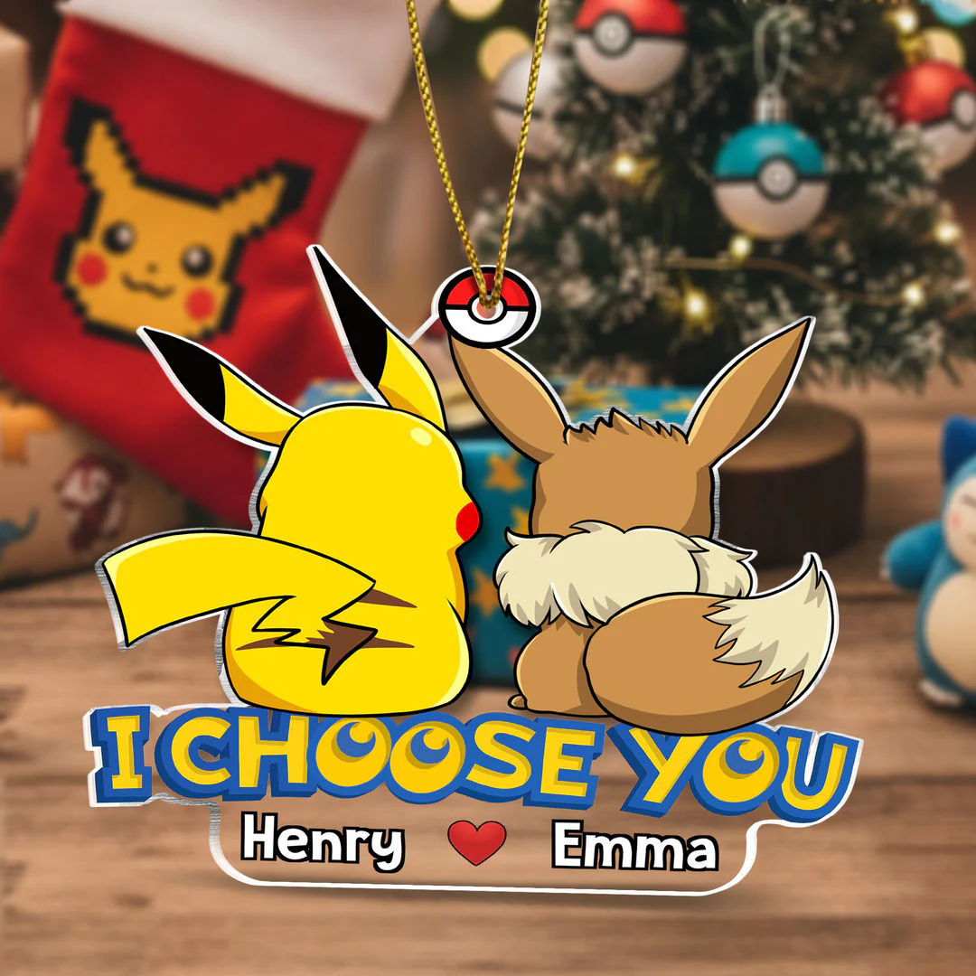 PoMo I Choose You - Personalized Acrylic Ornament - Christmas Gift For Couple | CL60 HH01 - Image 3
