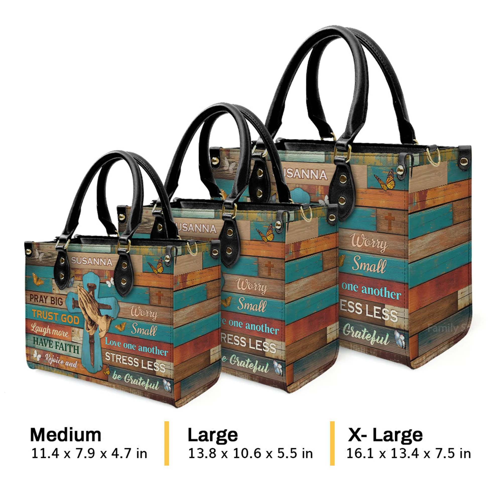 Pray Big - Awesome Personalized Leather Handbag - AT4081403 - Image 4