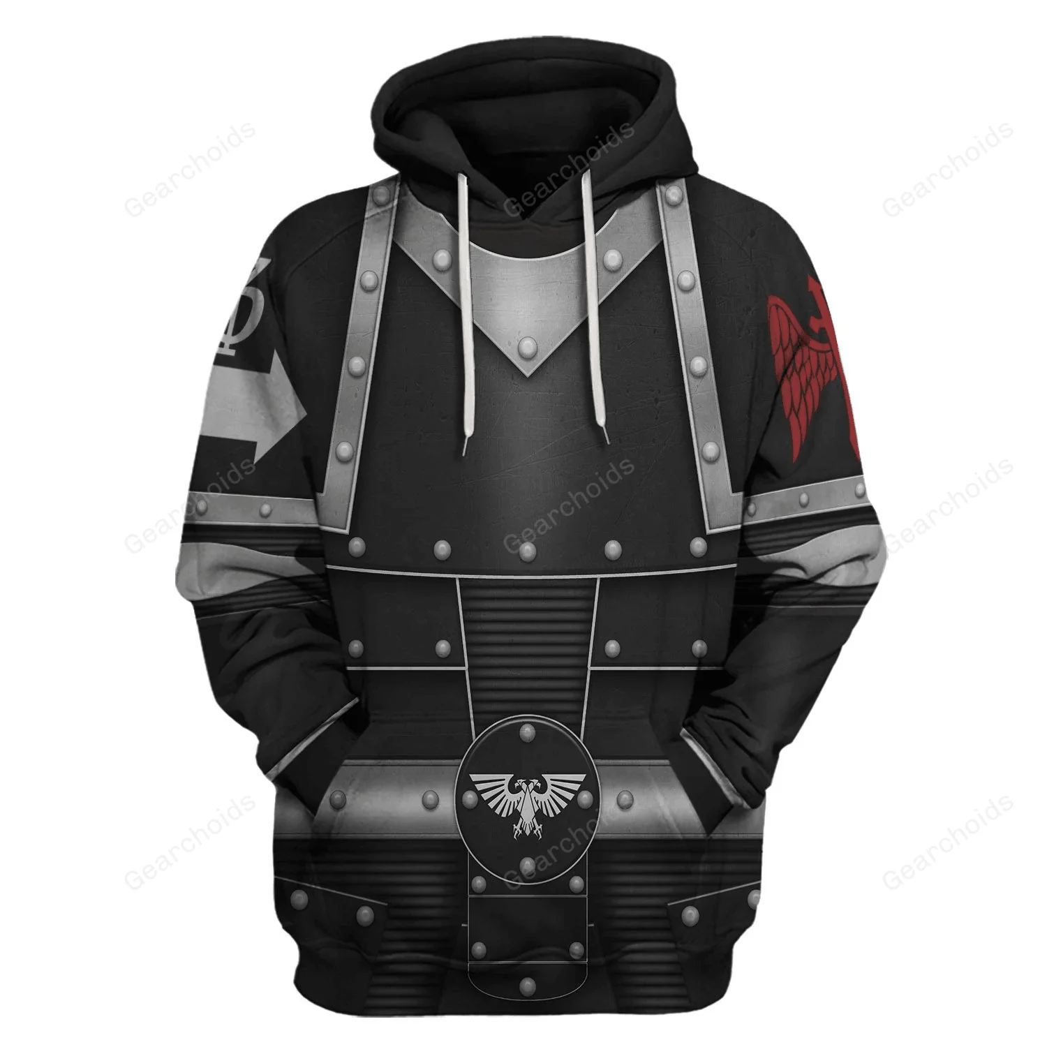 Pre-Heresy Dark Angels in Mark II Crusade - Costume Cosplay Hoodie Sweatshirt Sweatpants CSWRH155 - Image 2