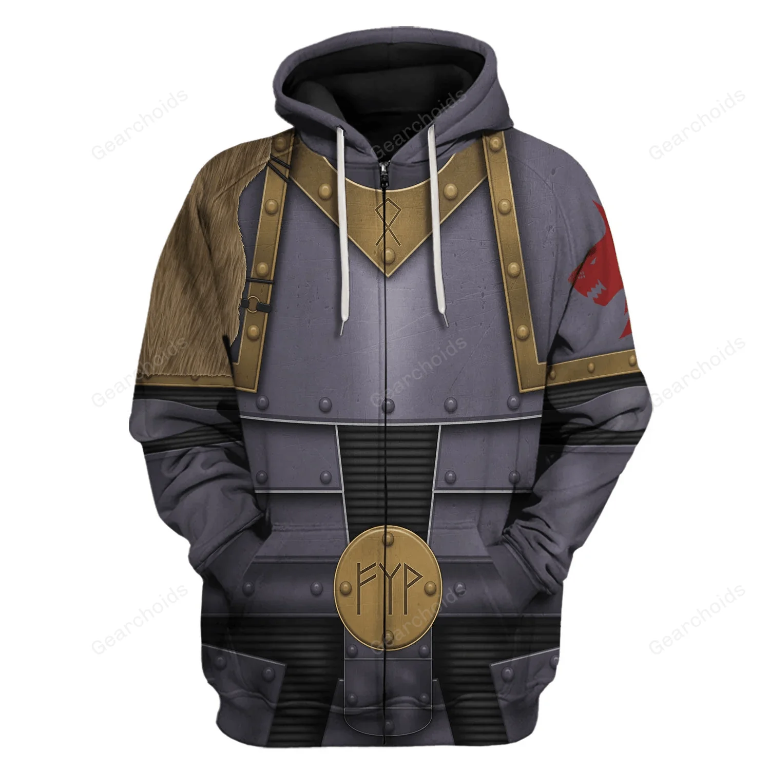 Pre-Heresy Space Wolf Legion in Mark II Crusade - Costume Cosplay Hoodie Sweatshirt Sweatpants CSWRH152 - Image 3