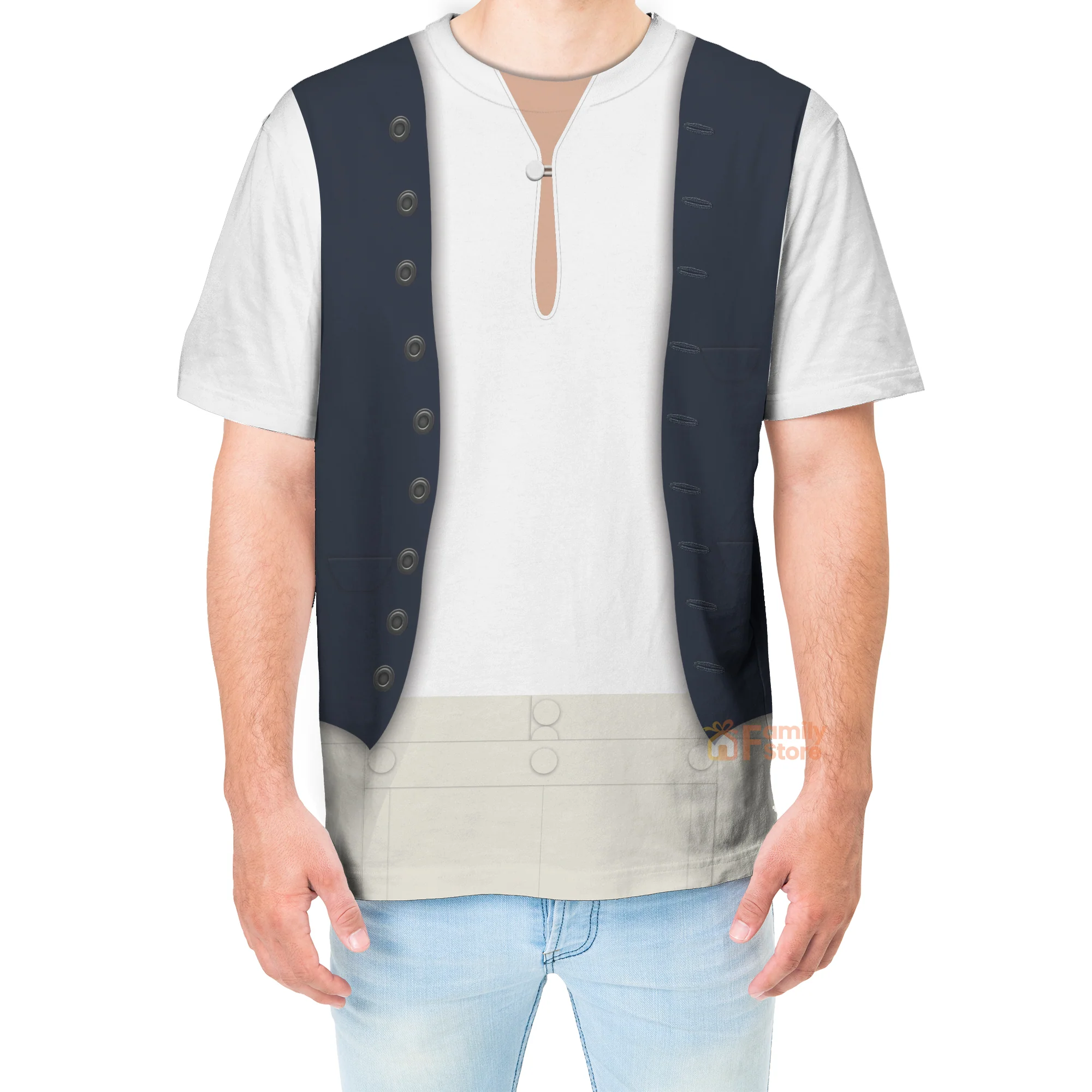 Prince Eric The Little Mermaid 2023 Costume T-Shirt - Image 4