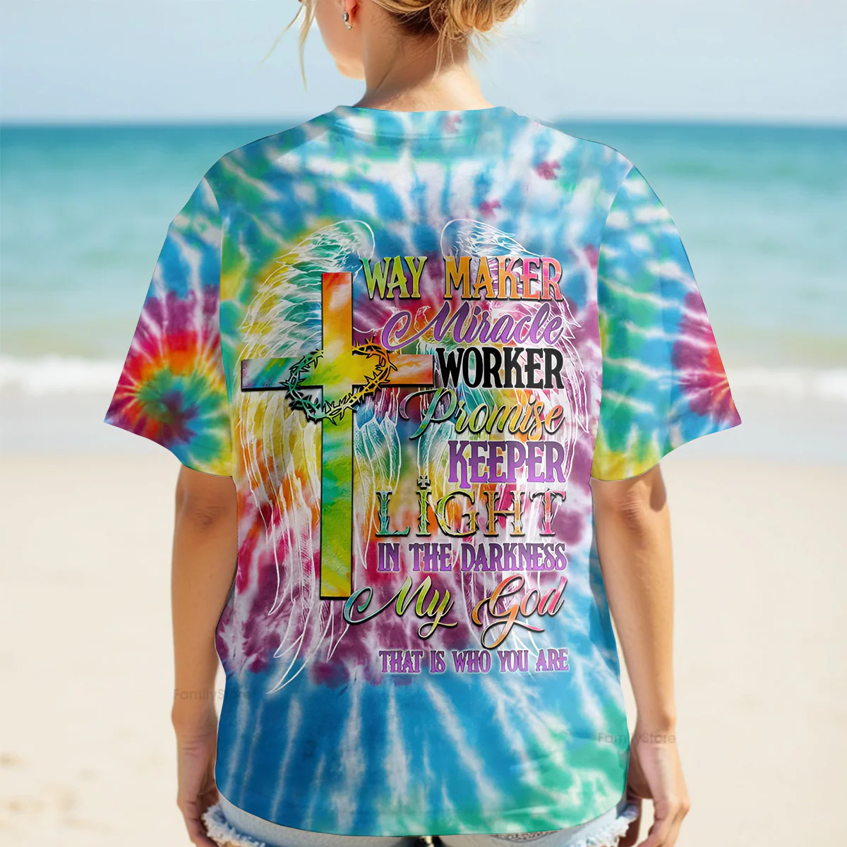 Promise Keeper Light In The Darkness Tie Dye Women's All Over Print Shirt - td2606232 - Image 3
