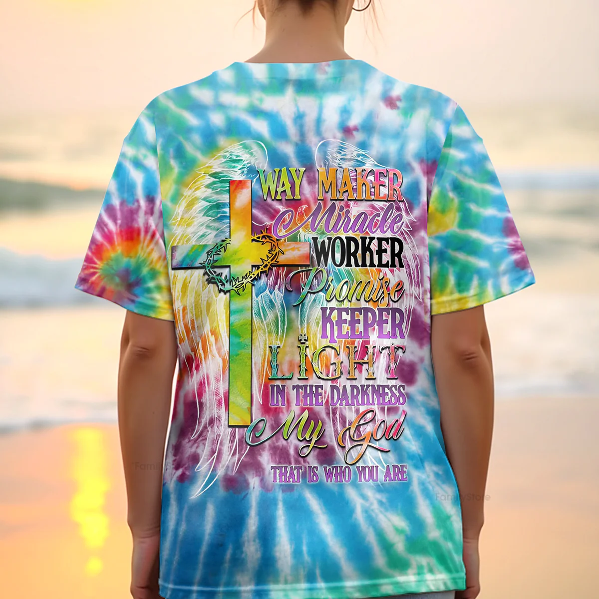 Promise Keeper Light In The Darkness Tie Dye Women's All Over Print Shirt - td2606232 - Image 4