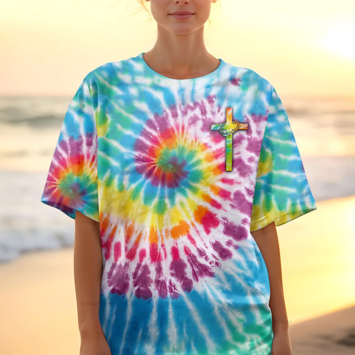 Promise Keeper Light In The Darkness Tie Dye Women's All Over Print Shirt - td2606232 - Image 6