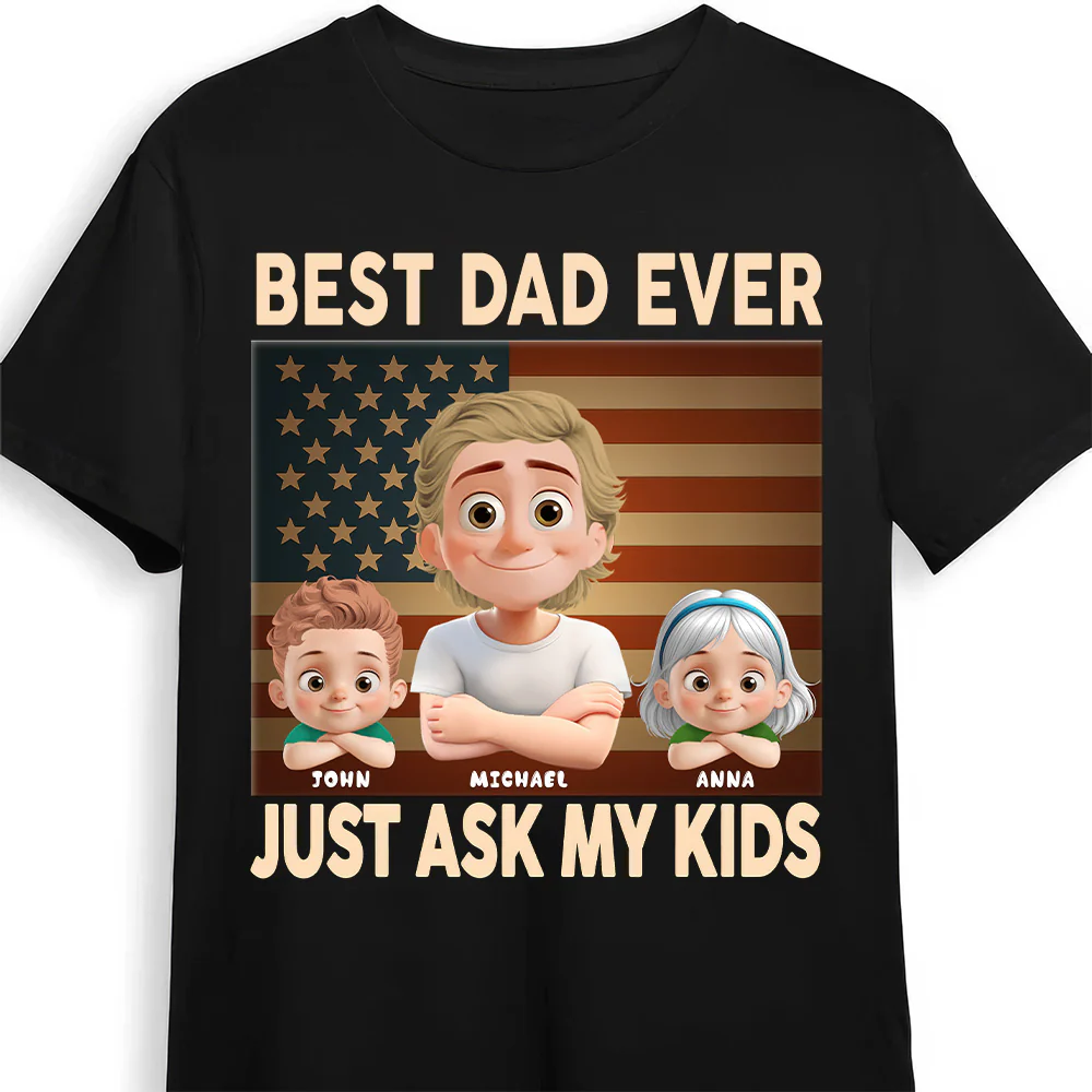 Proud Dad Of Awesome Kids - Personalized Shirt - Gift For Dad, Grandpa, Father's Day | GR26 NA94