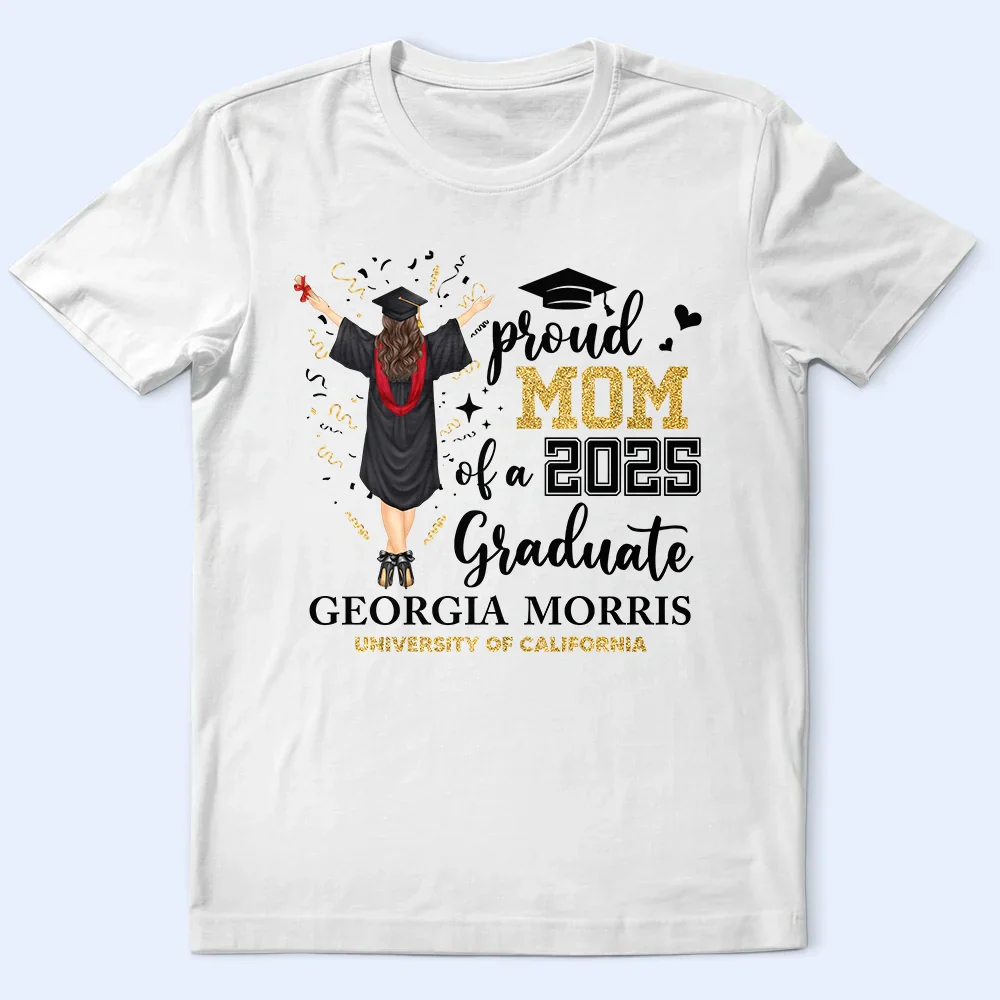Proud Mom Dad Of A Class Graduate University College - Personalized Shirt - Graduation Gift | GR4 NA94