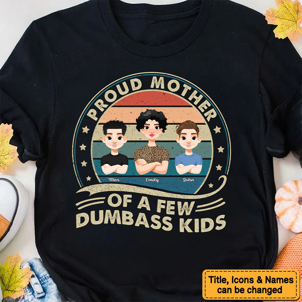 Proud Mother Of A Few Kids Retro - Personalized Shirt - Gift For Mom, Grandma, Mothers Day | CL50 NA94 - Image 2