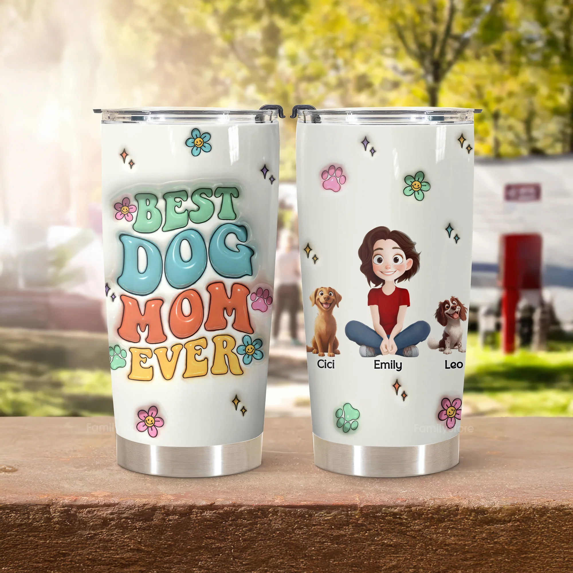 Proud To Be Slay Dog Mom 3D Inflated Effect Cartoon Dog - Personalized Tumbler Cup - Gift for Pet Owners, Pet Lovers, Dog Mom | CLP15 NH96 - Image 4