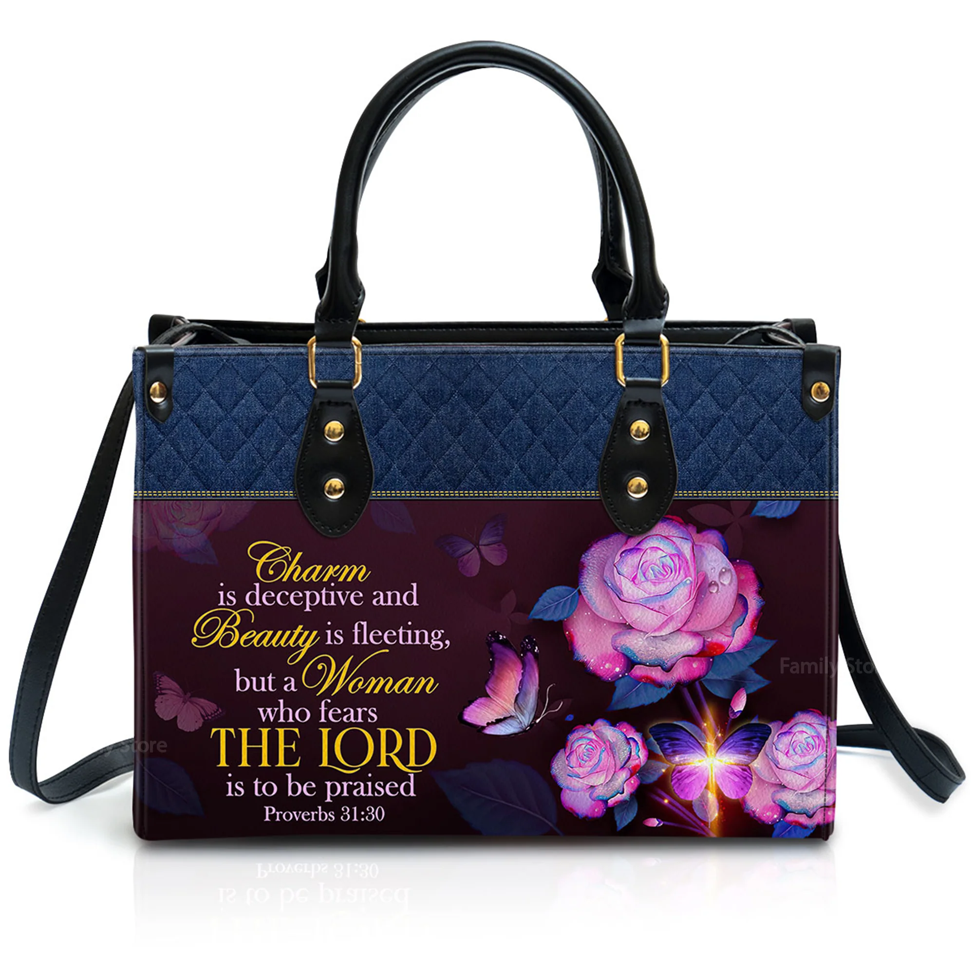 Proverbs 3130 - Beautiful Personalized Leather Handbag - AT4081312 - Image 2