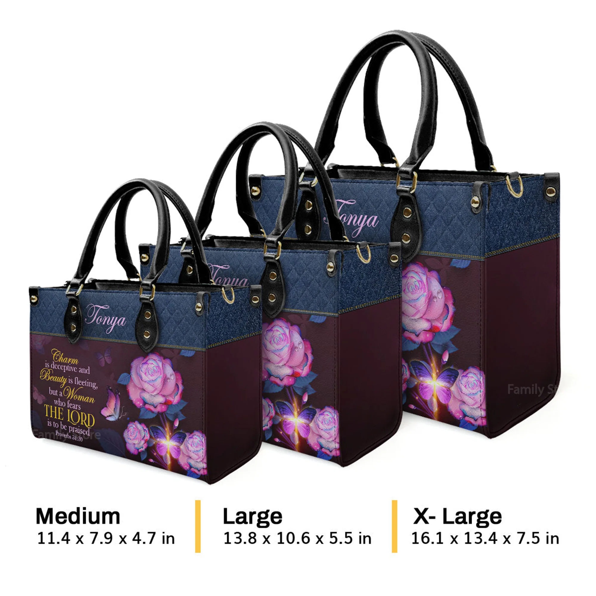 Proverbs 3130 - Beautiful Personalized Leather Handbag - AT4081312 - Image 4