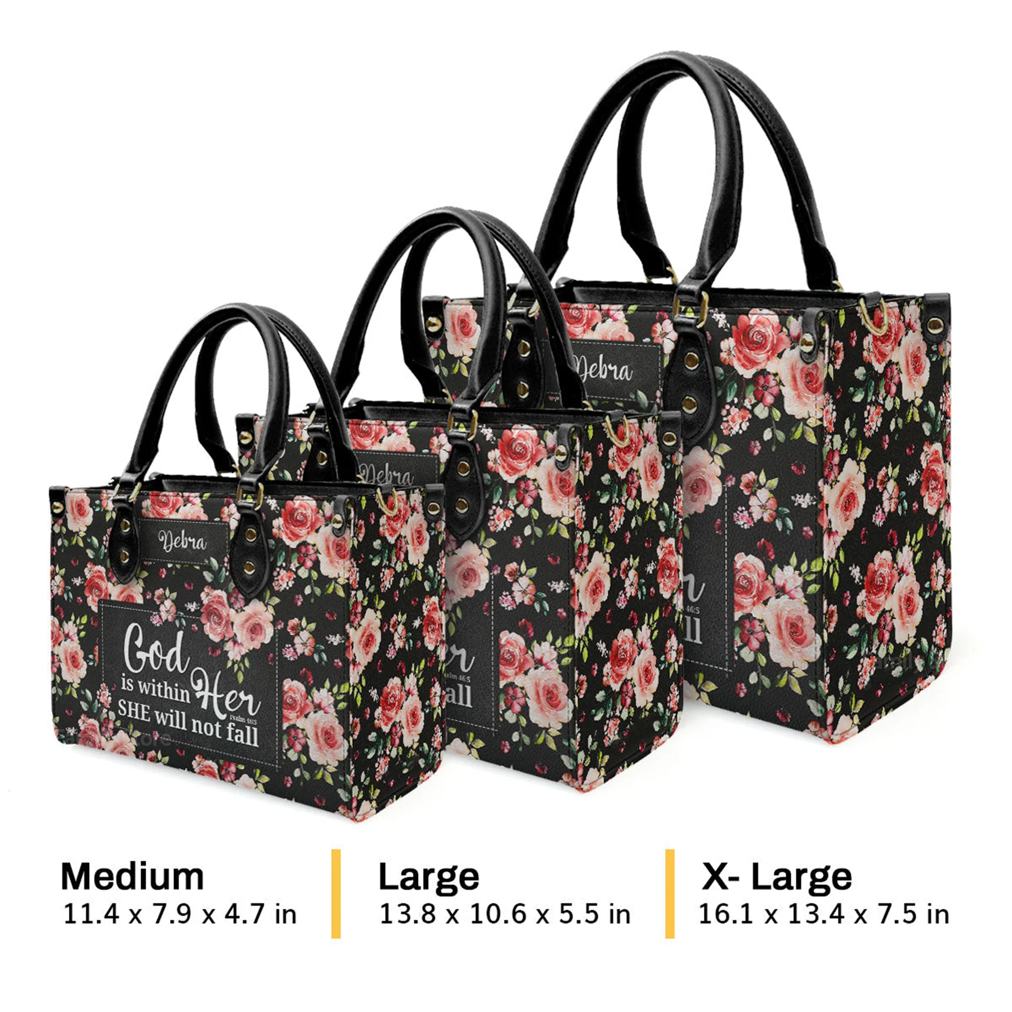 Psalm 465 God Is Within Her, She Will Not Fall - Awesome Personalized Leather Handbag - AT4081315 - Image 4