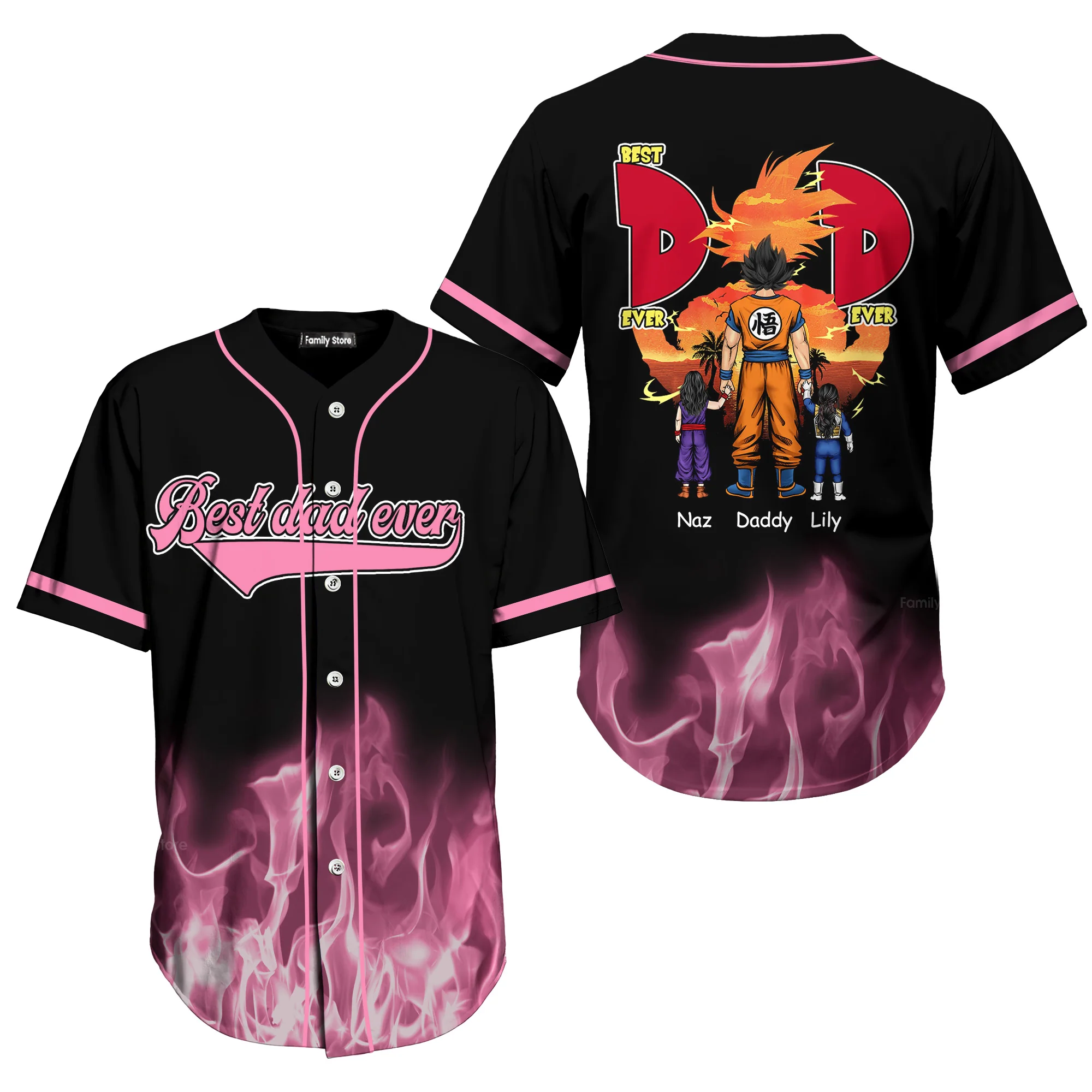 PT Dragon Ball Best Dad Ever - Personalized Baseball Jersey - Christant Gift For Him - Gift for Dad | CL03 - Image 27
