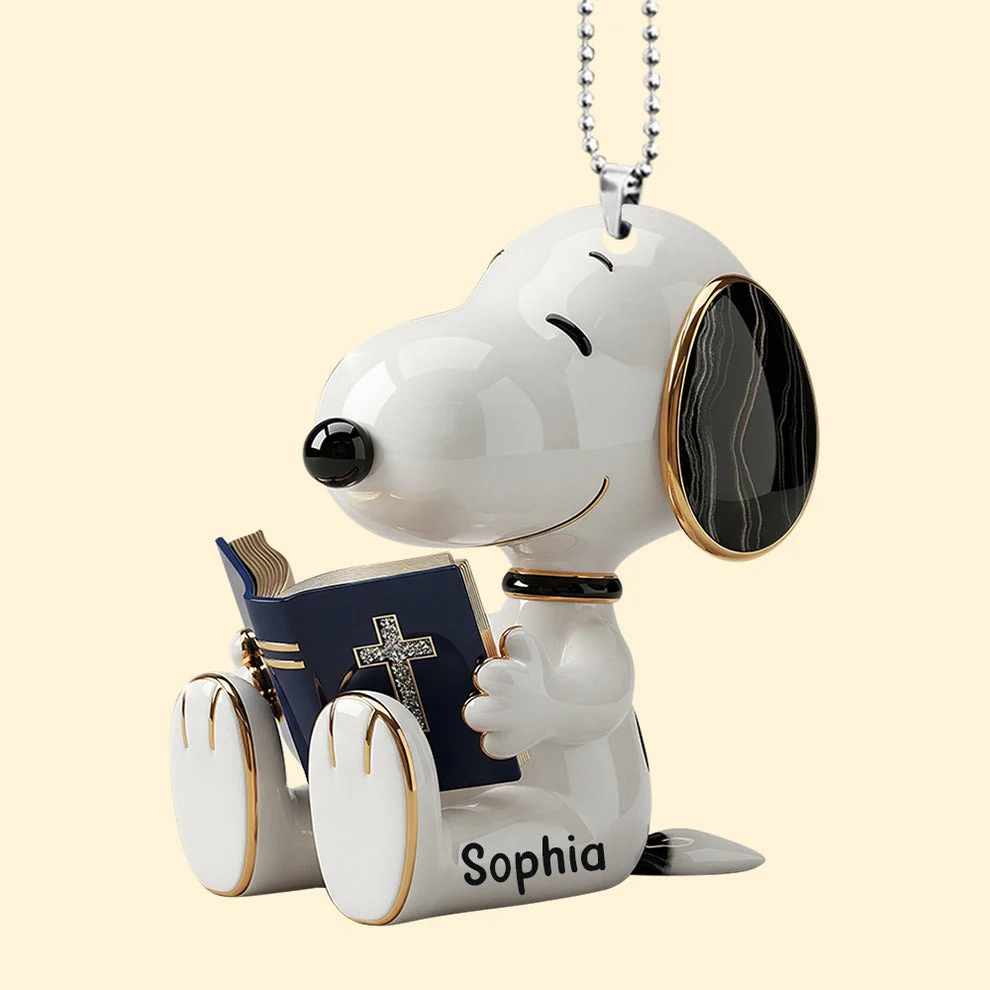 Puppy Cross - Personalized Car Hanging Ornament - Gift For Christians NL122 - Image 5