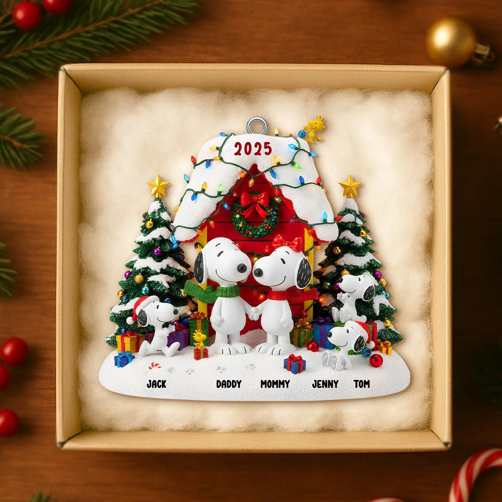 Puppy Family Christmas Together - Personalized Acrylic Ornament - Christmas Gifts For Family NL122 - Image 3