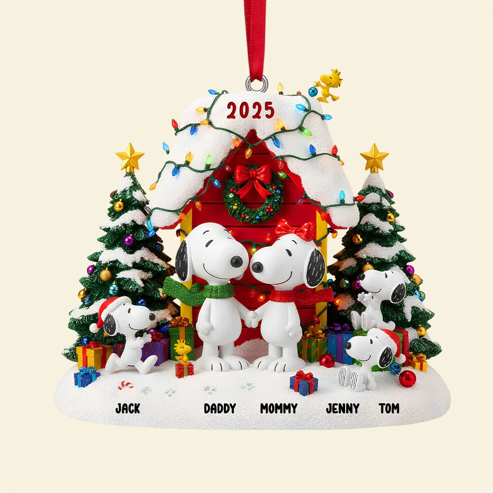 Puppy Family Christmas Together - Personalized Acrylic Ornament - Christmas Gifts For Family NL122 - Image 4