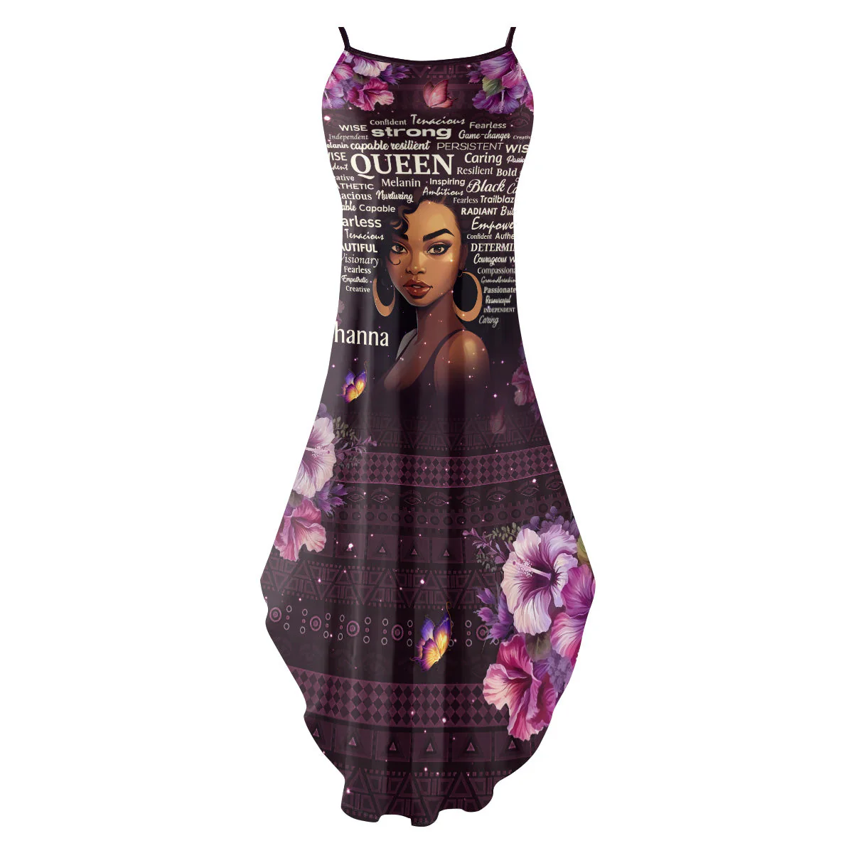 Purple Floral Black Queen - Personalized Maxi Dress - Gift For Women HD95 - Image 2