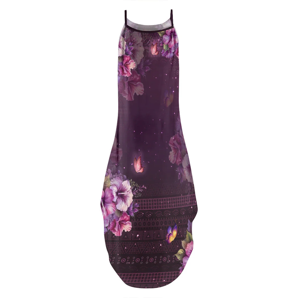 Purple Floral Black Queen - Personalized Maxi Dress - Gift For Women HD95 - Image 4