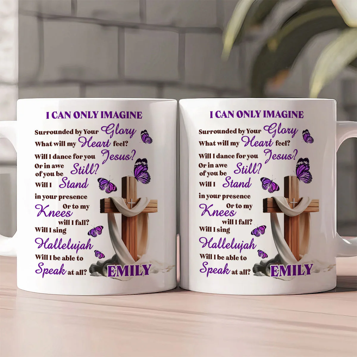 Purple I Can Only Image - Personalized Ceramic Coffee Mug - Christian Gift For Her BA01 - Image 2