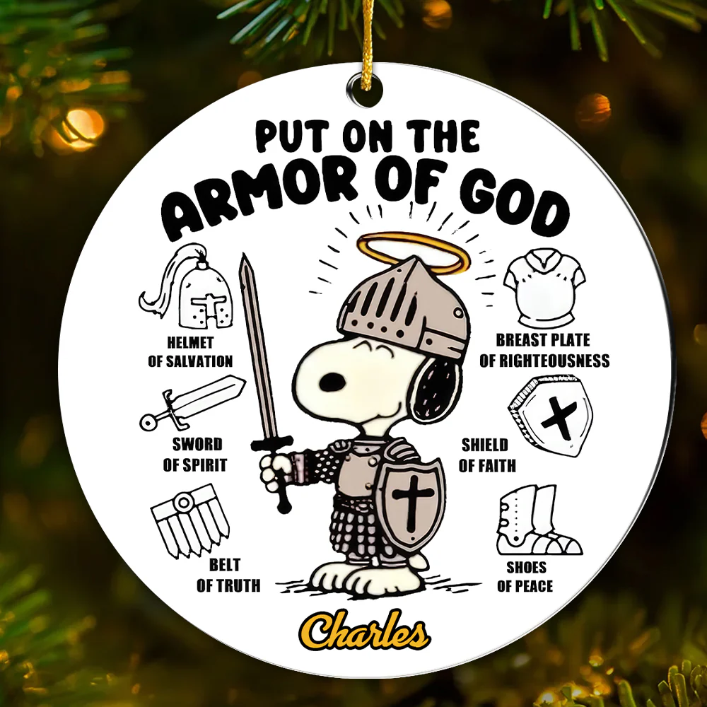 Penu Put On The Armor Of God - Personalized Acrylic Ornament - Gift For Christmas TD118 - Image 2