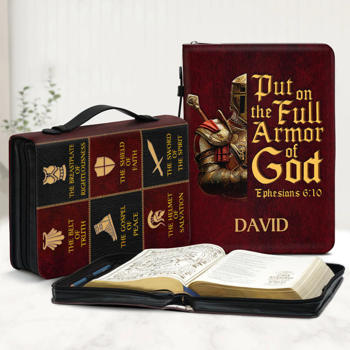 Put On The Full Armor Of God - Personalized Bible Cover TD118