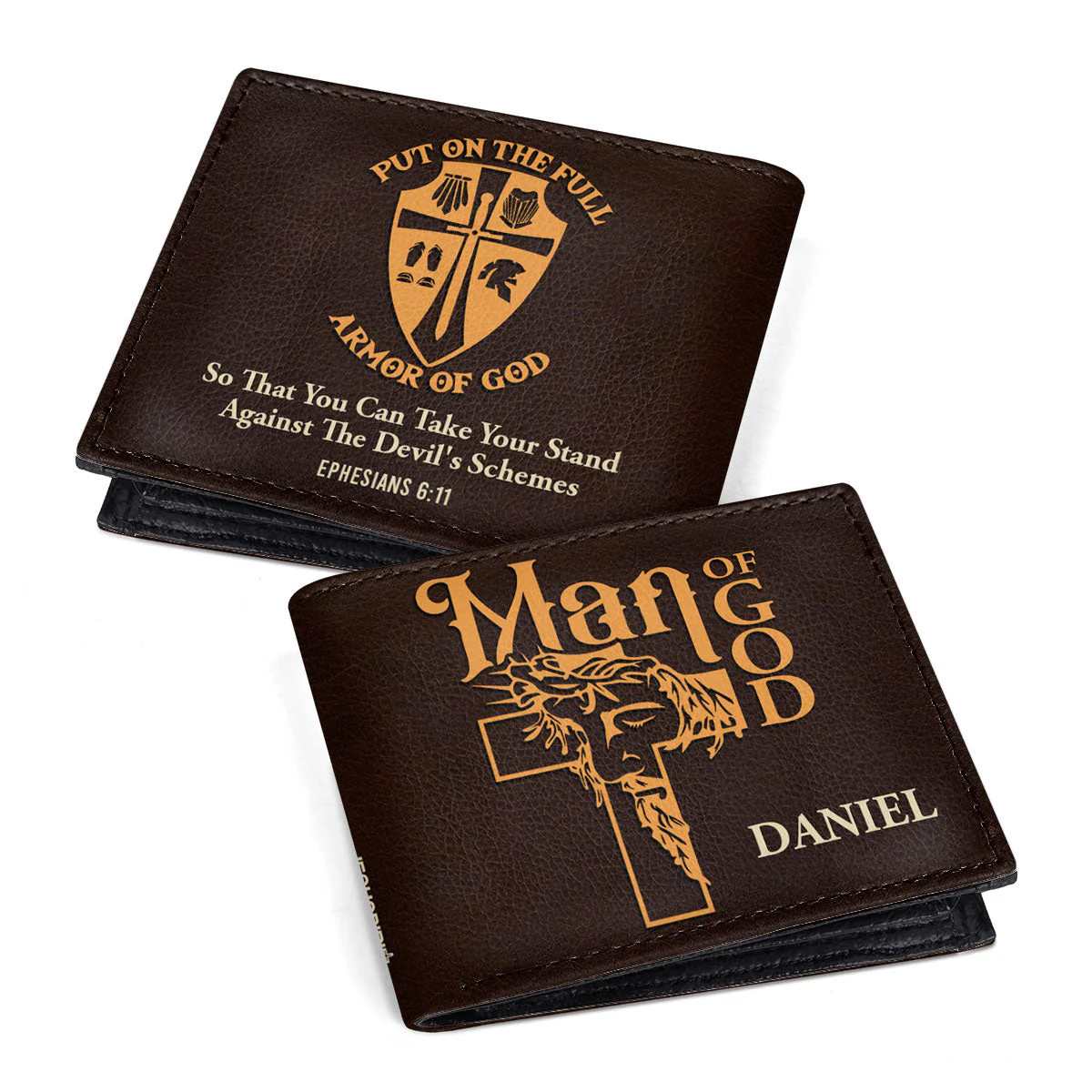 Put On The Full Armor Of God - Personalized Folded Wallet For Men