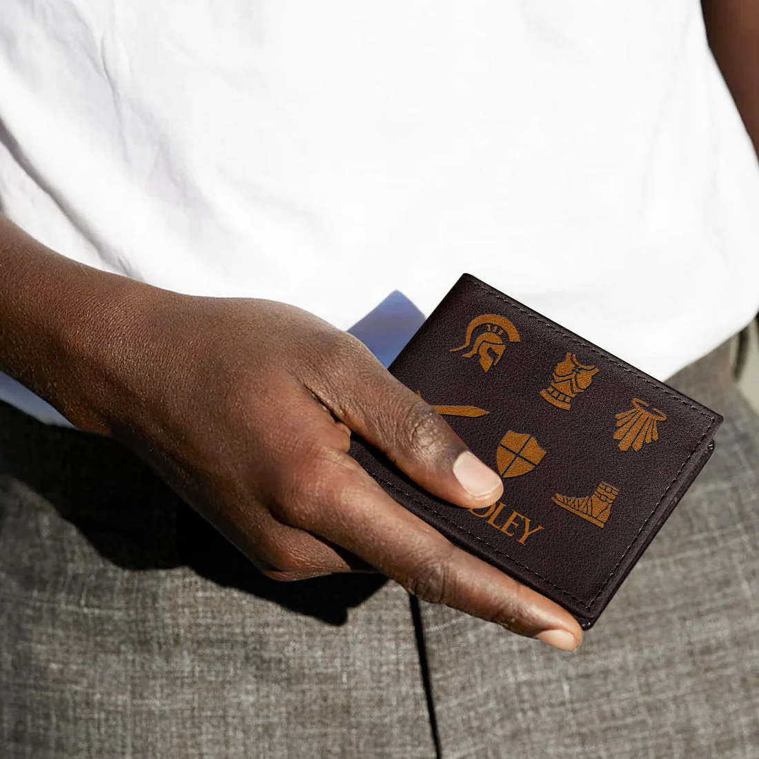 Put On The Full Armor Of God - Personalized Folded Wallet For Men | HN02 - Image 3