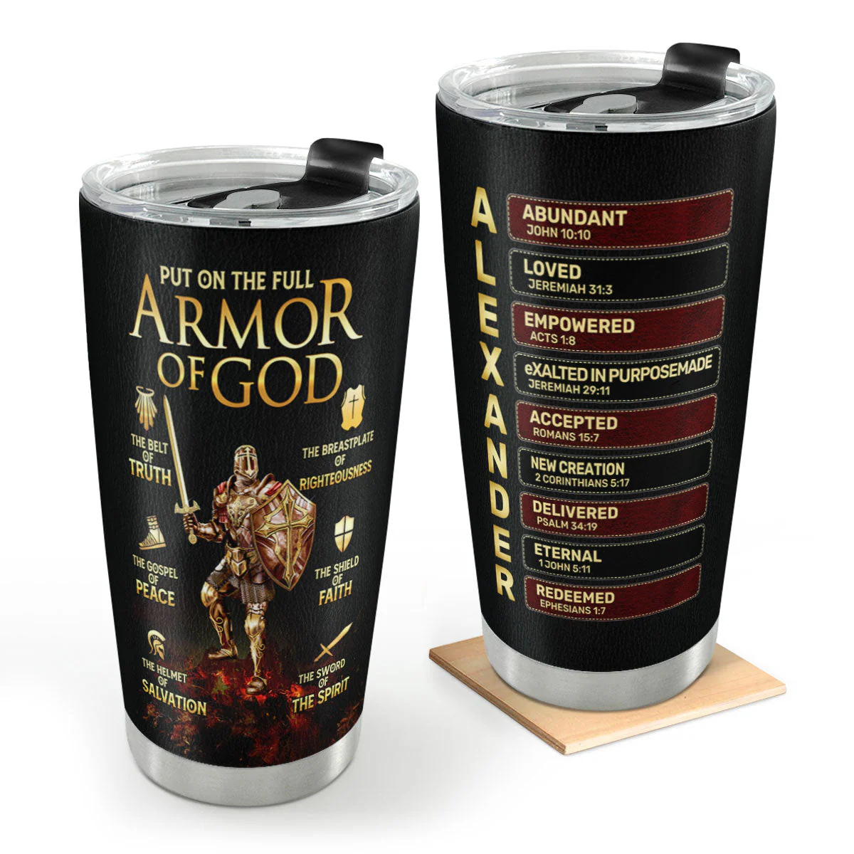 Put On The Full Armor Of God - Personalized Stainless Steel Tumbler | HN02