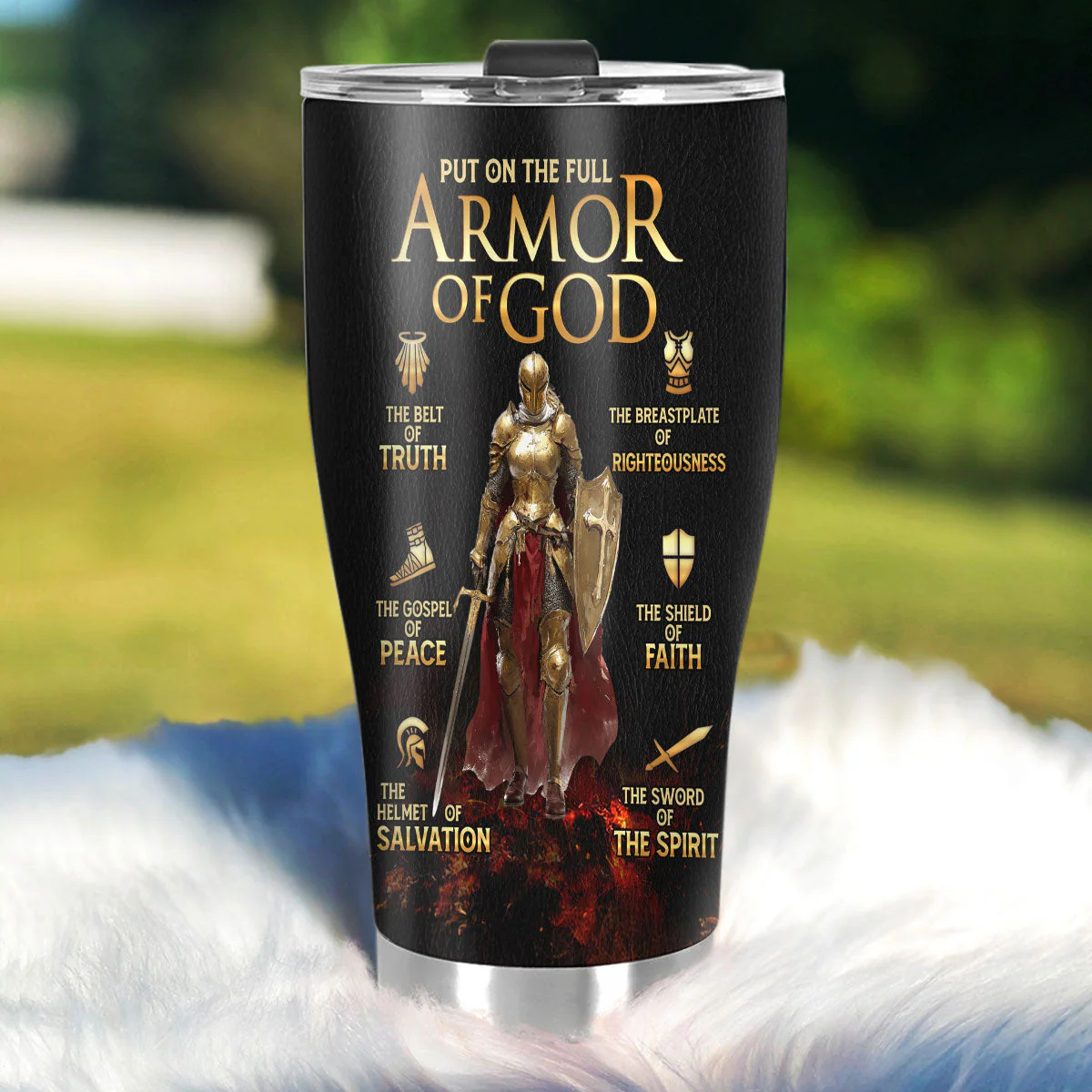 Put On The Full Armor Of God - Personalized Stainless Steel Tumbler | HN02 - Image 2