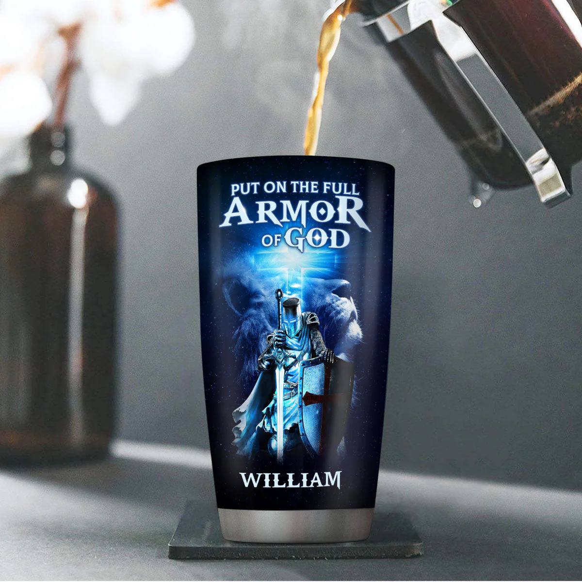 Put On The Full Armor Of God - Personalized Stainless Steel Tumbler TD118 - Image 4