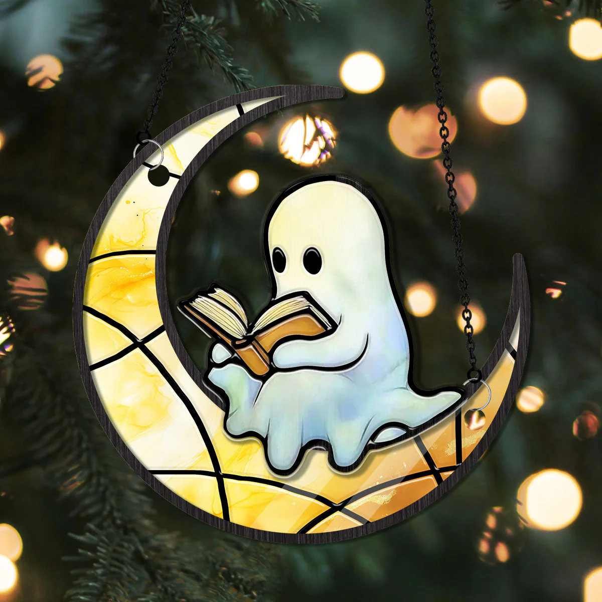 Reading Ghost - Personalized Window Hanging Suncatcher - Image 3