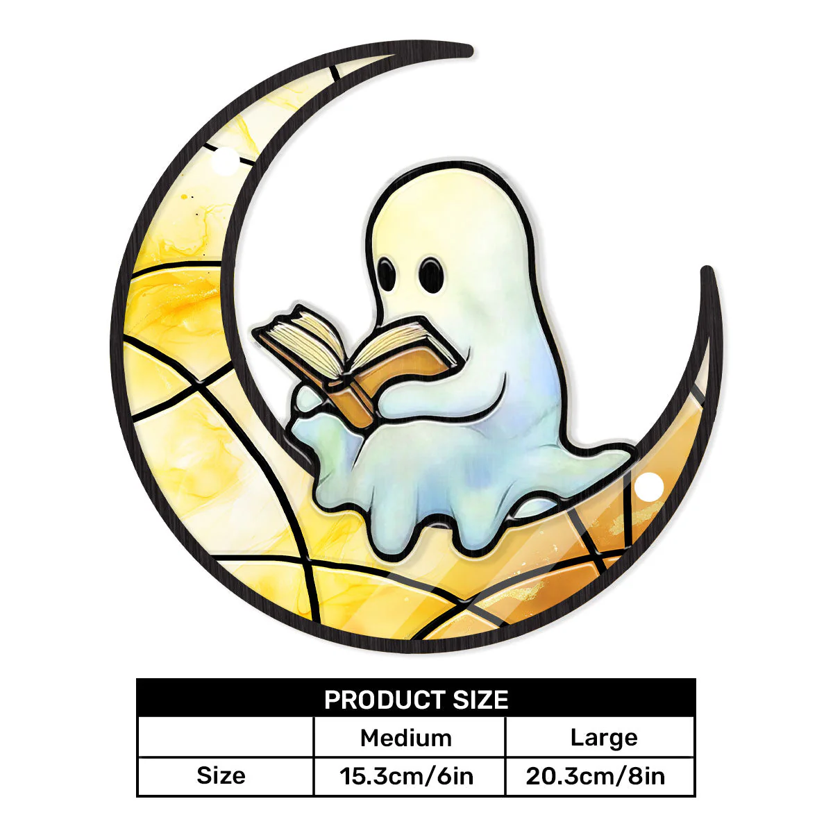 Reading Ghost - Personalized Window Hanging Suncatcher - Image 4