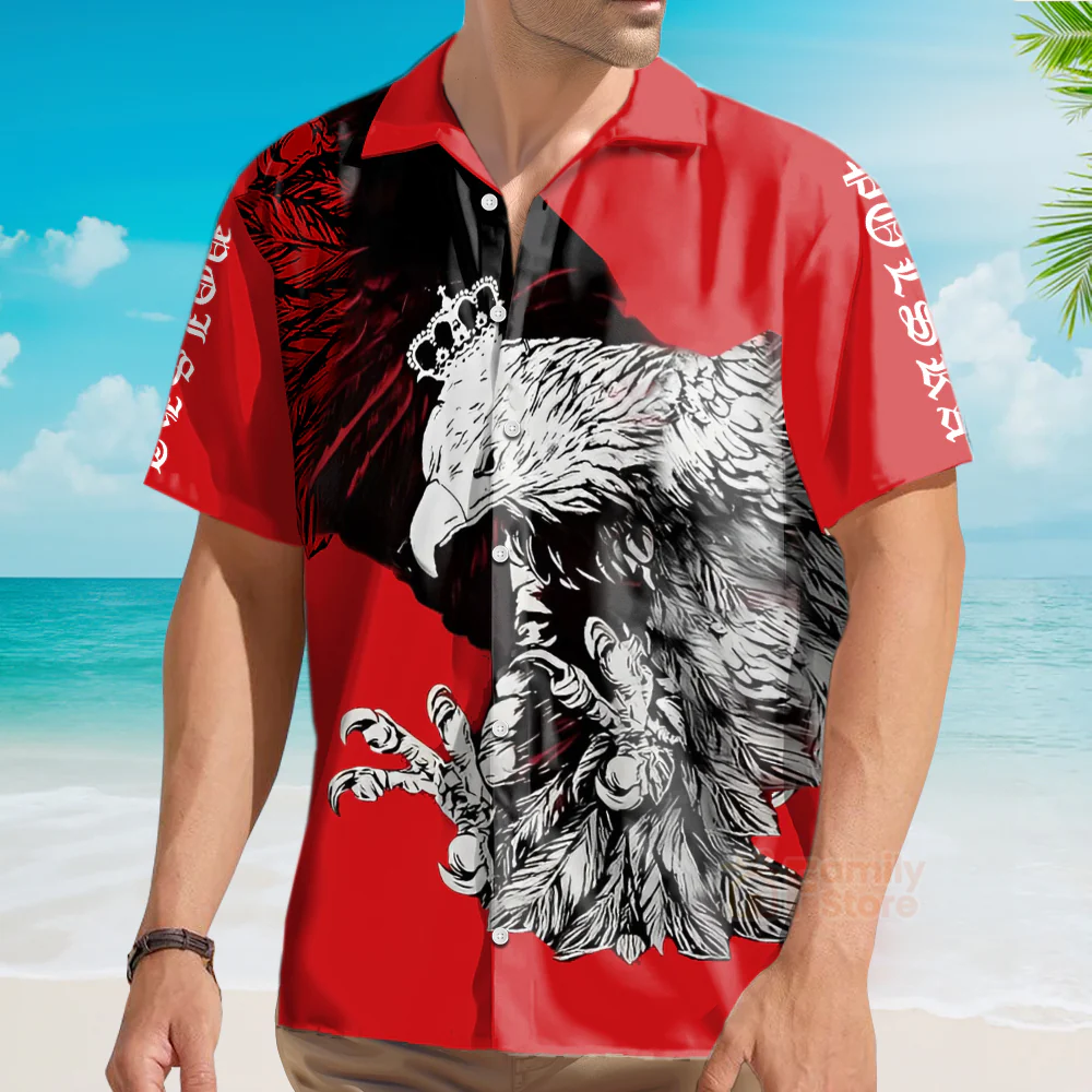 Red Polish Eagle Aloha Hawaiian Shirts For Men & Women - Image 3