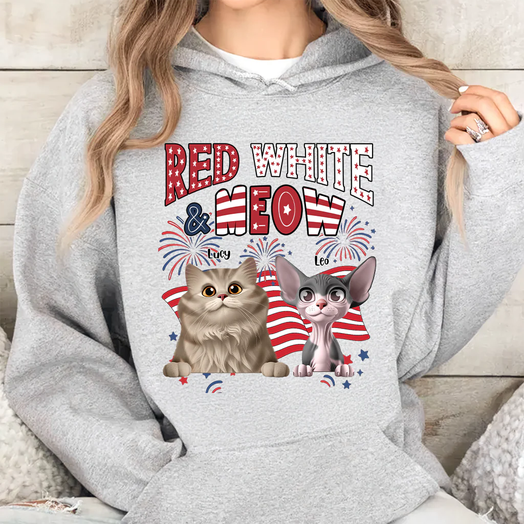 Red White Meow - Personalized T-shirt - Patriotic Gift For Cat, Pet Lovers | CLP16 HN02 - Image 7