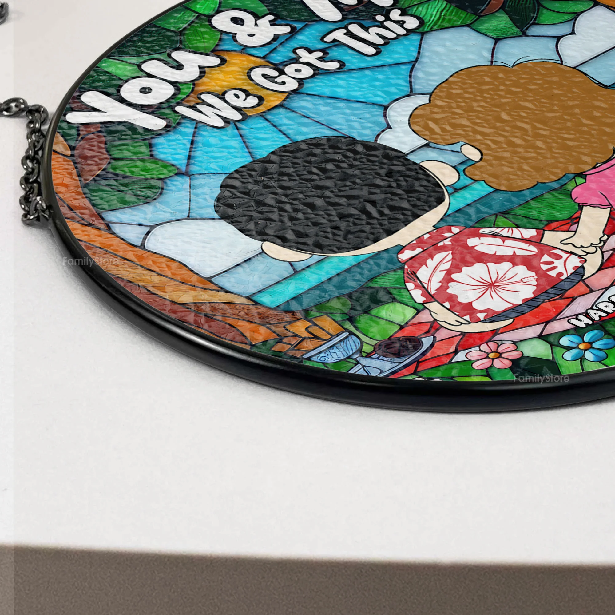 Relax In The Park - Personalized Stained Glass Window Hanging Suncatcher - Gift For Couples | GR16 NA94 - Image 4