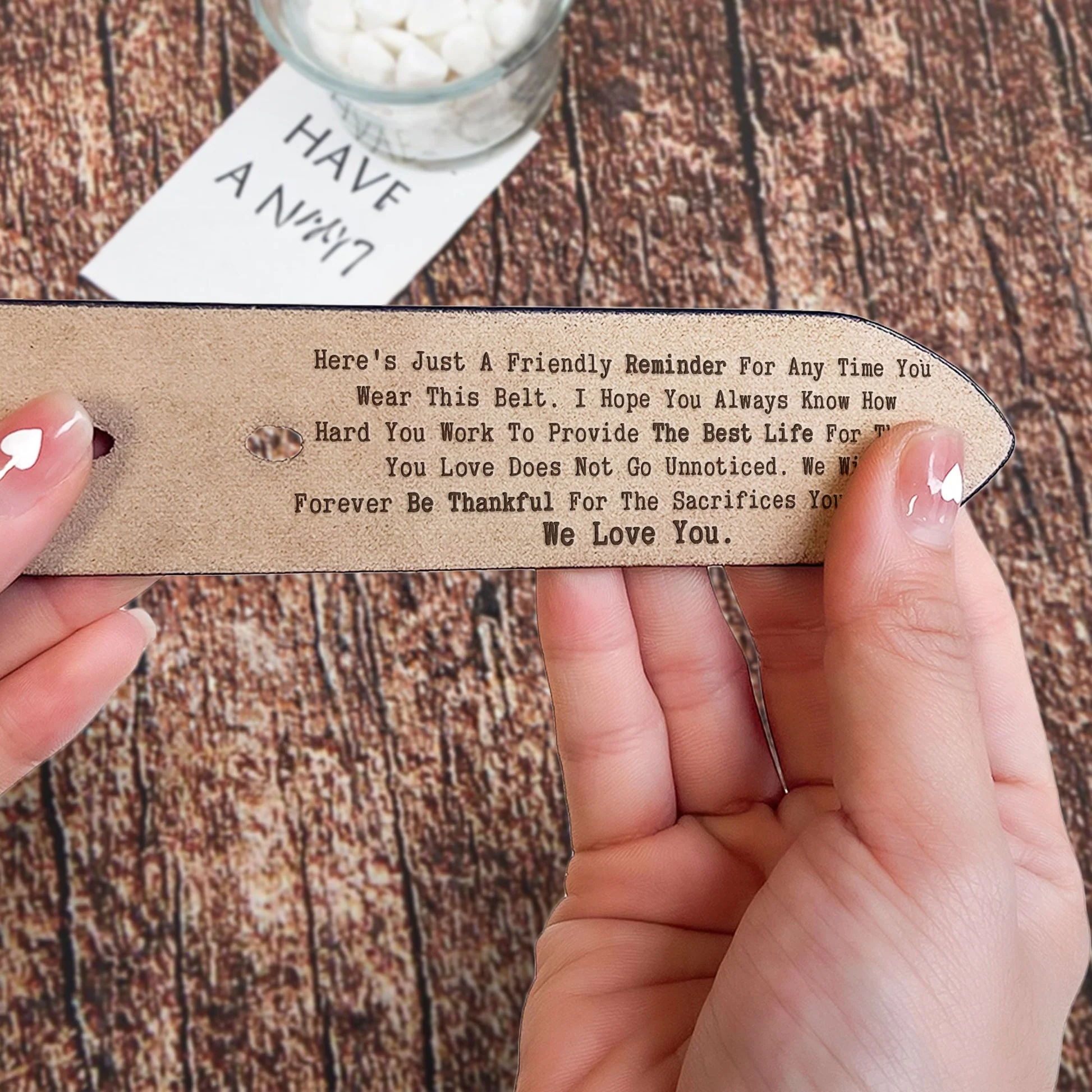 Reminder For Any Time You Wear This Belt - Gift For Dad - Personalized Engraved Leather Belt - Image 3