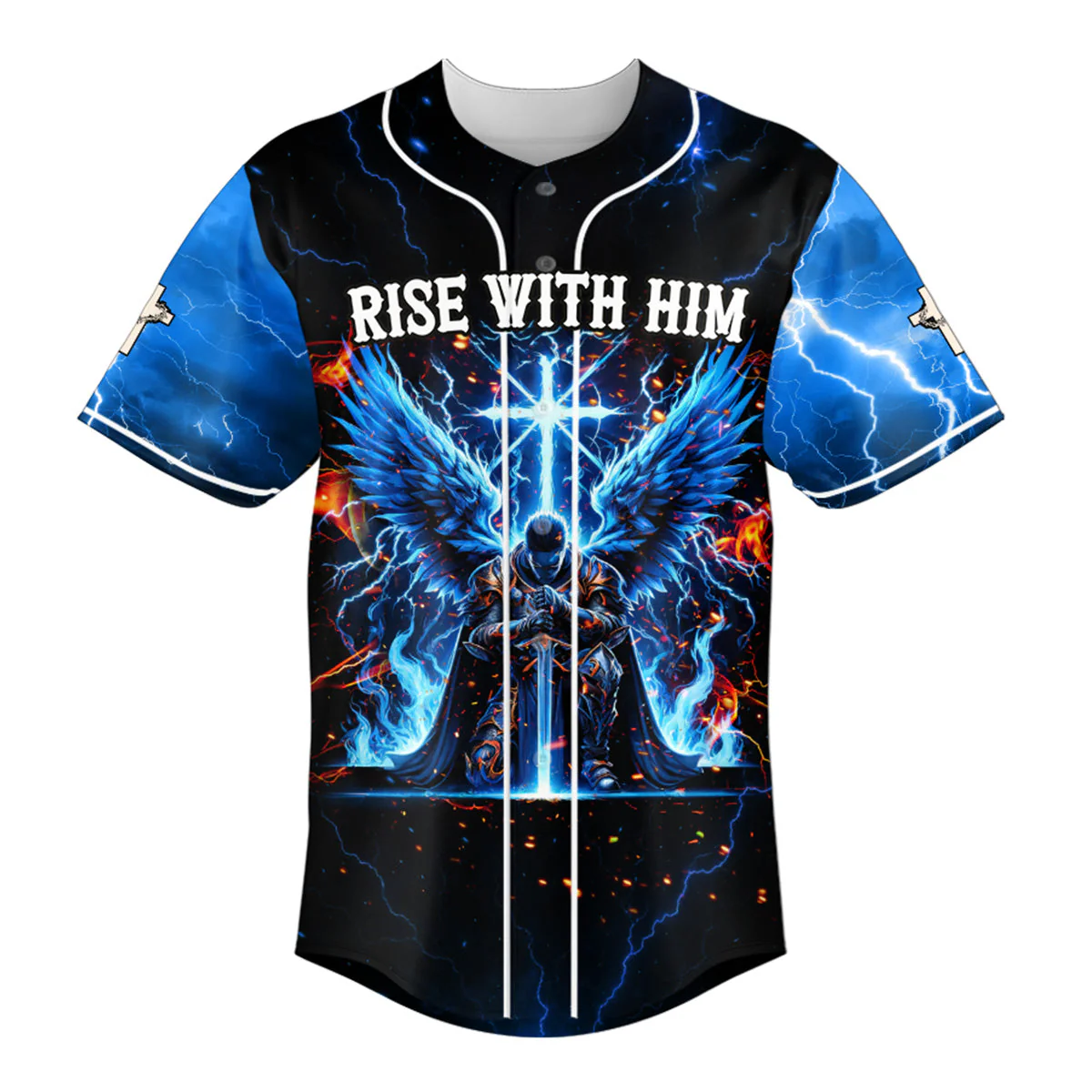 Rise with Him Baseball Jersey - Christant Gift For Him - Image 2