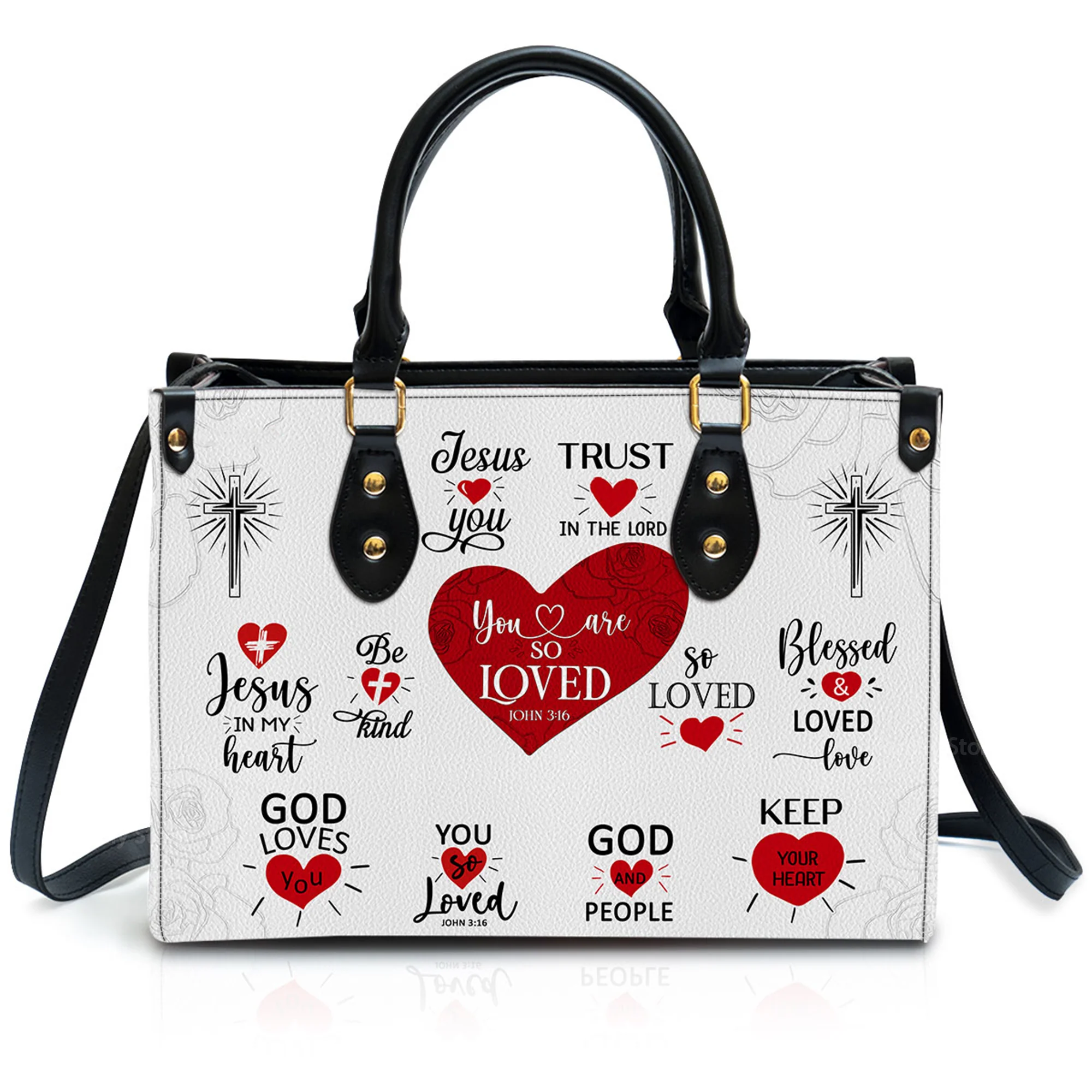 Romantic Religious You Are So Loved - Unique Personalized Leather Handbag - AT4080937 - Image 2
