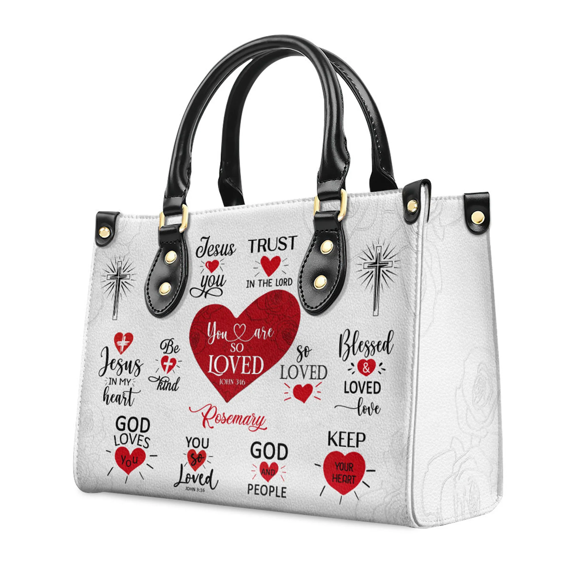 Romantic Religious You Are So Loved - Unique Personalized Leather Handbag - AT4080937 - Image 3