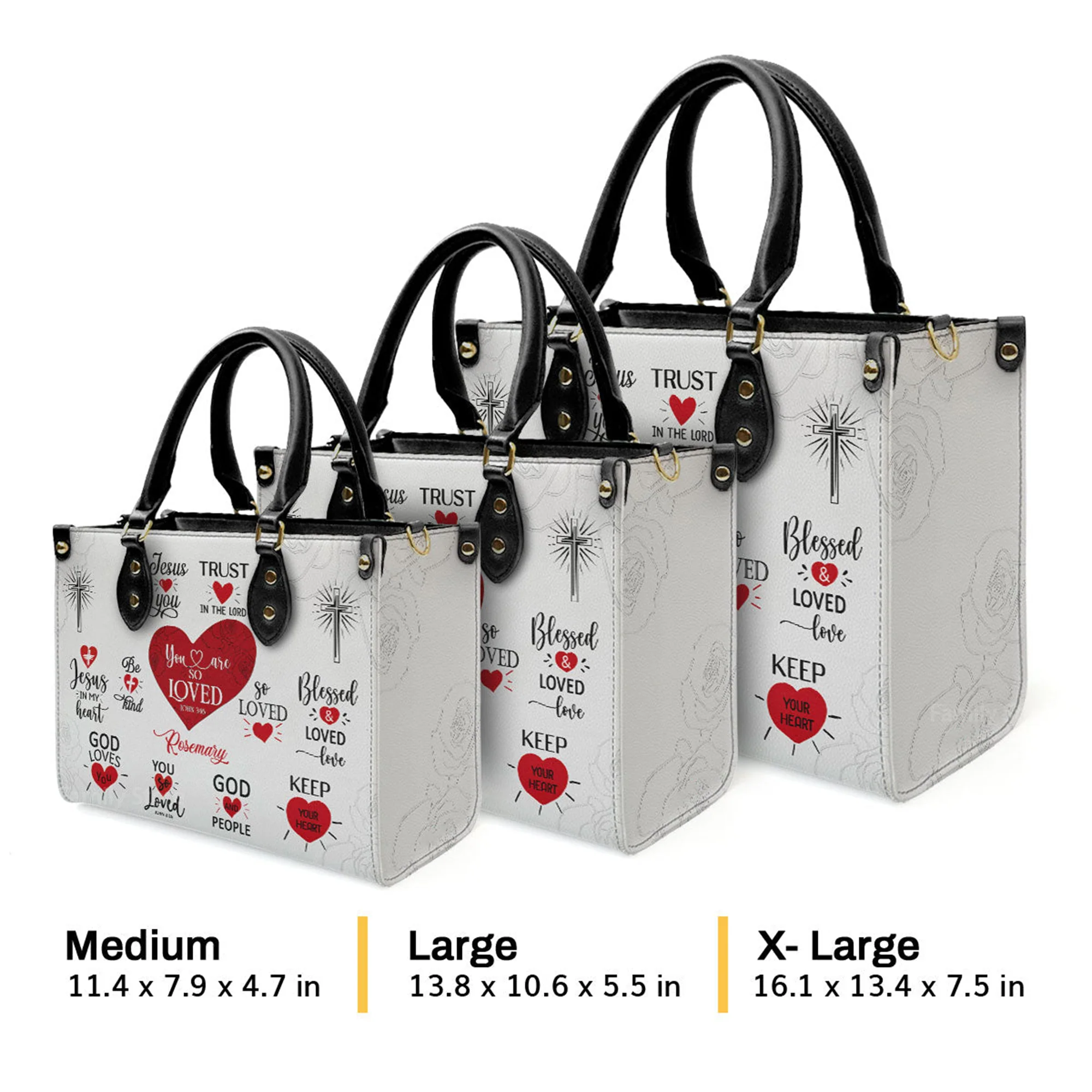 Romantic Religious You Are So Loved - Unique Personalized Leather Handbag - AT4080937 - Image 4