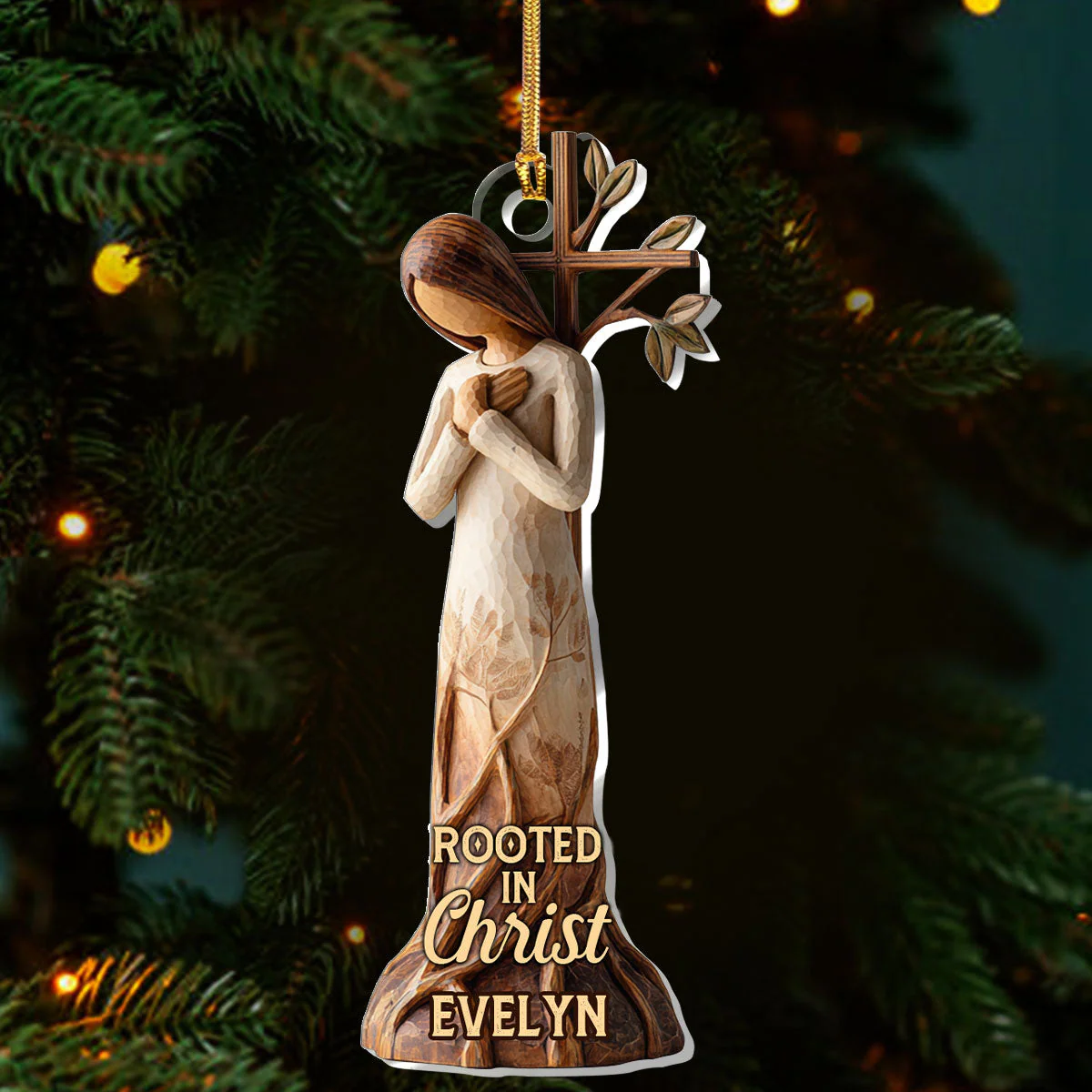 Rooted In Christ - Personalized 1-Layer Acrylic Ornament HL128