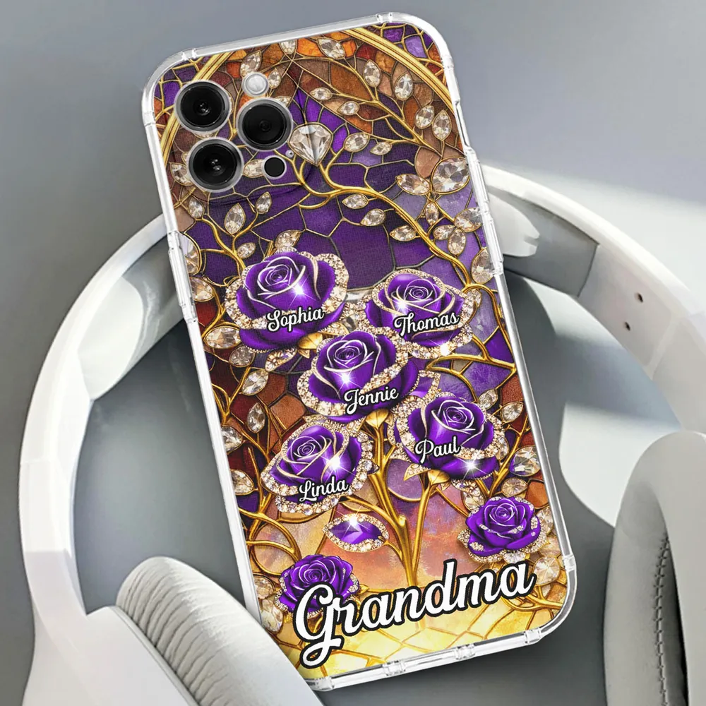 Rose Flower Grandma - Personalized Phone Case - Gift For Mom, Grandma HN02 - Image 2