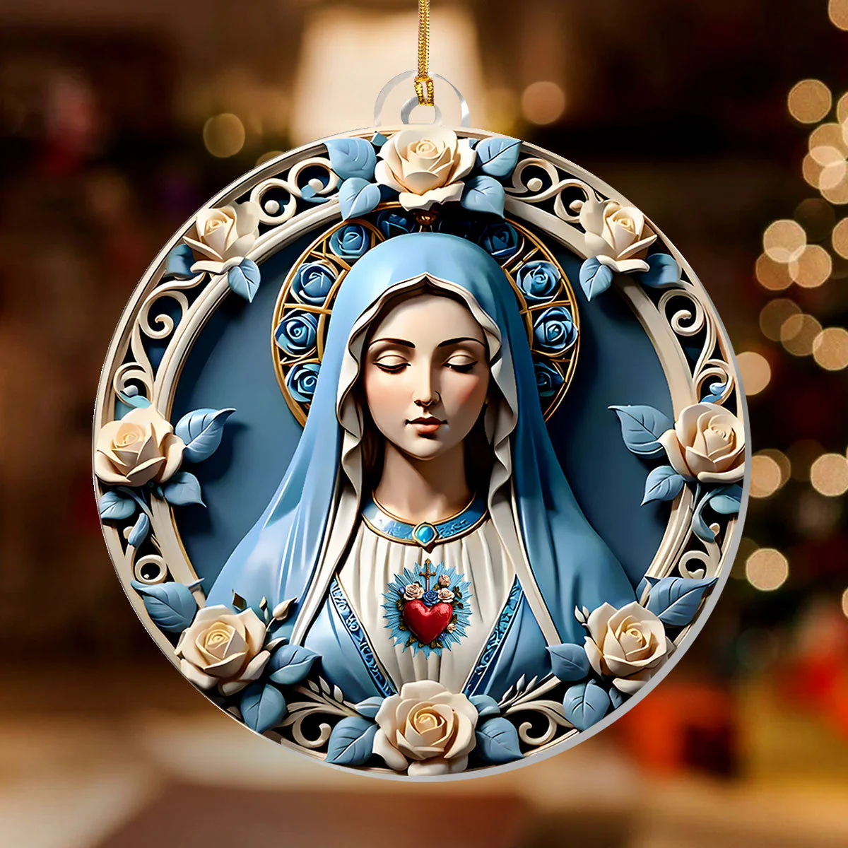 Sacred Heart Of Mary - Acrylic Ornament TD118