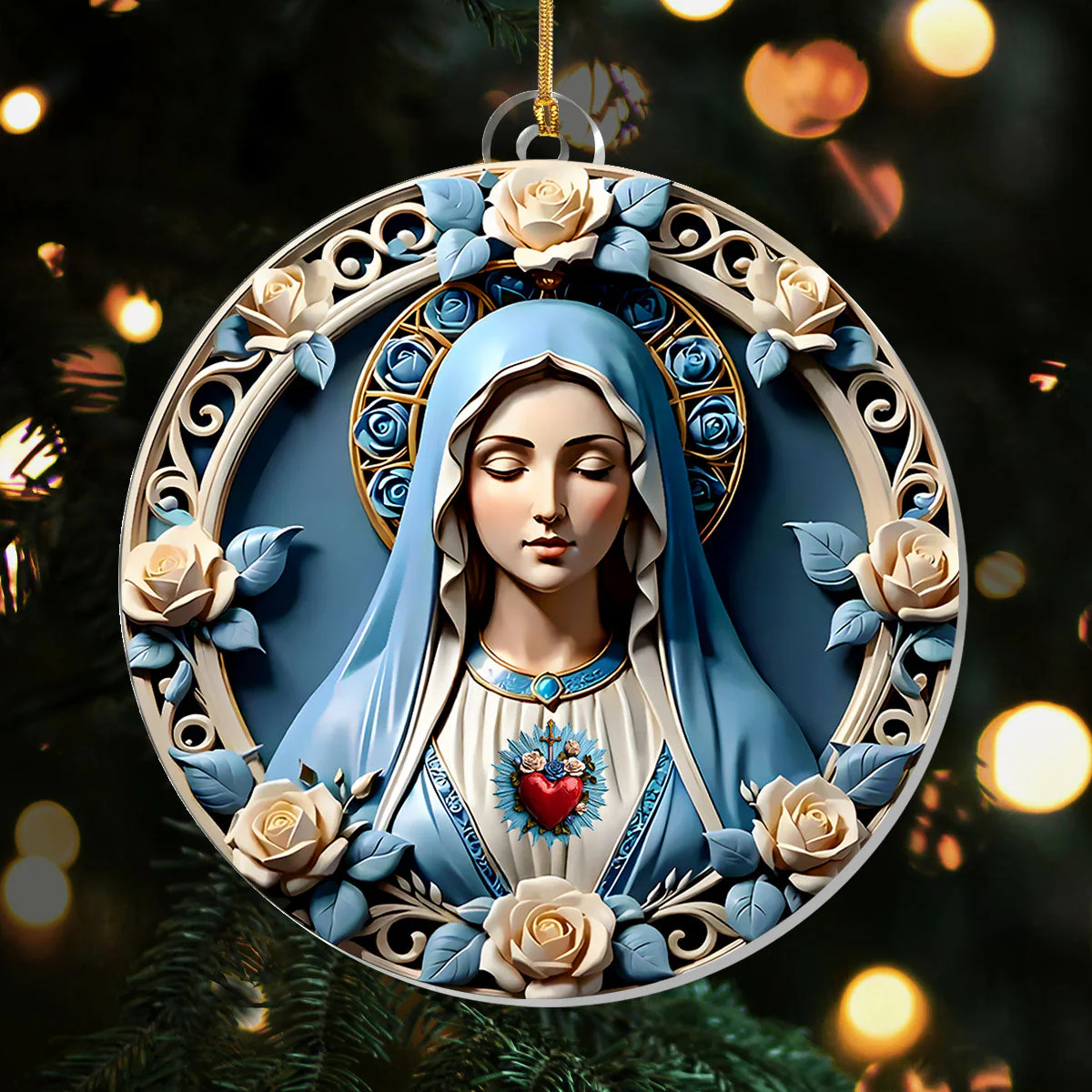 Sacred Heart Of Mary - Acrylic Ornament TD118 - Image 2