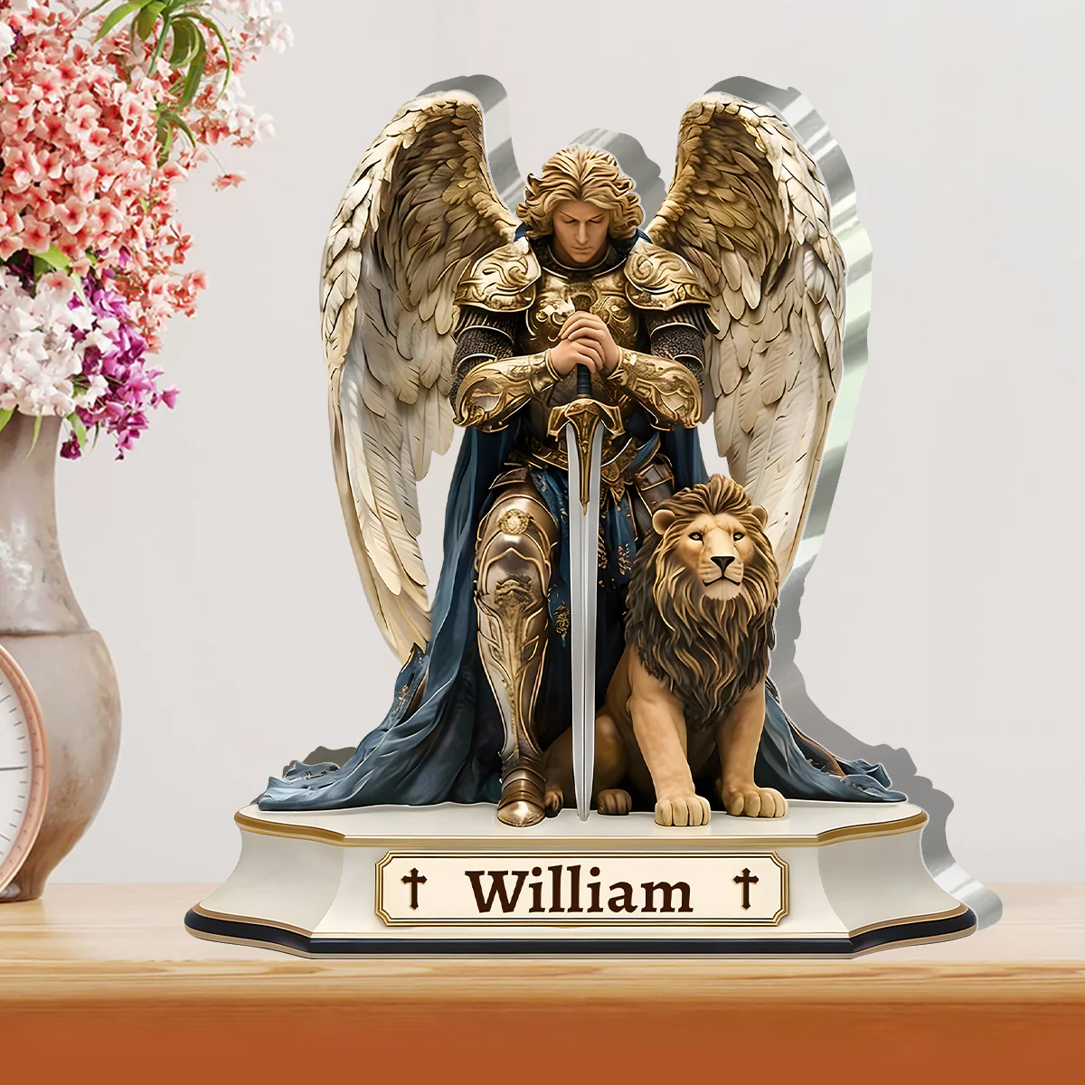 Saint Michael Guardian Of Sacred Strength - Personalized Custom Shaped Acrylic Plaque - Christian Gift For Him BA01 - Image 2