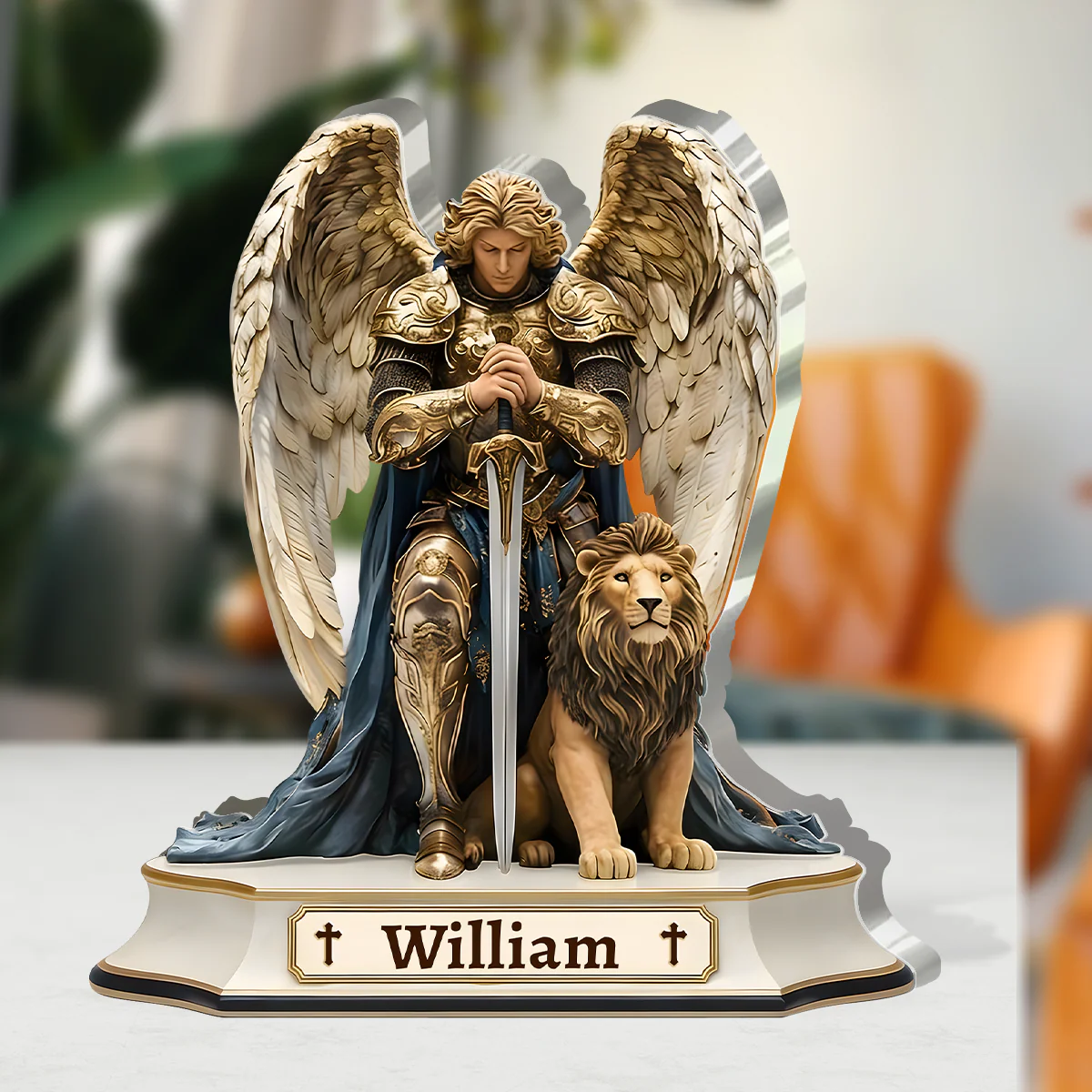 Saint Michael Guardian Of Sacred Strength - Personalized Custom Shaped Acrylic Plaque - Christian Gift For Him BA01 - Image 3