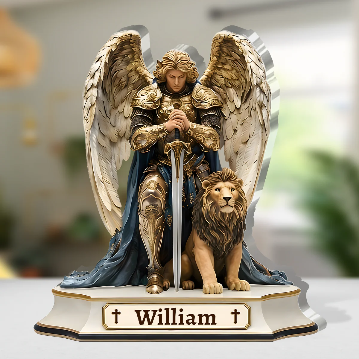 Saint Michael Guardian Of Sacred Strength - Personalized Custom Shaped Acrylic Plaque - Christian Gift For Him BA01 - Image 4