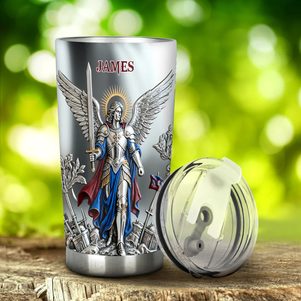 Saint Michael - Personalized Tumbler - Gift For Christian HH01 - Image 2
