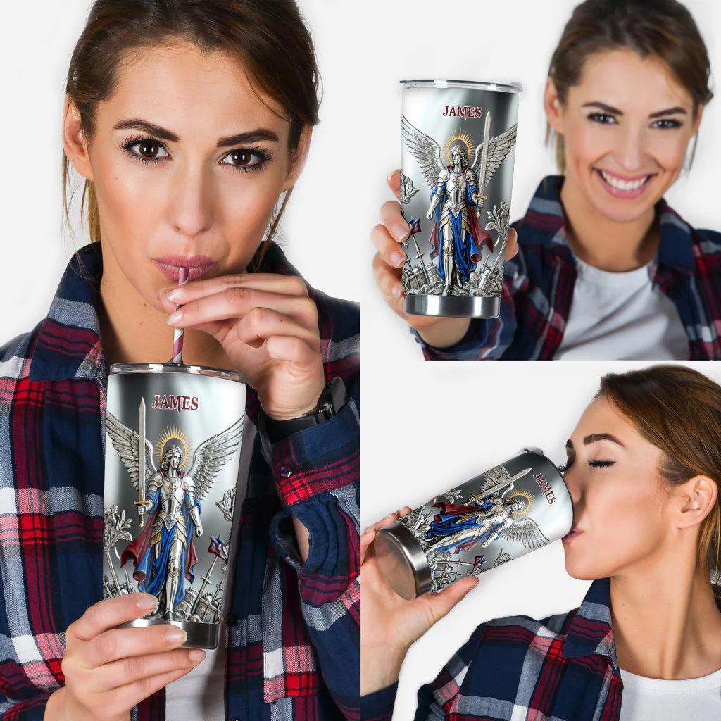 Saint Michael - Personalized Tumbler - Gift For Christian HH01 - Image 3